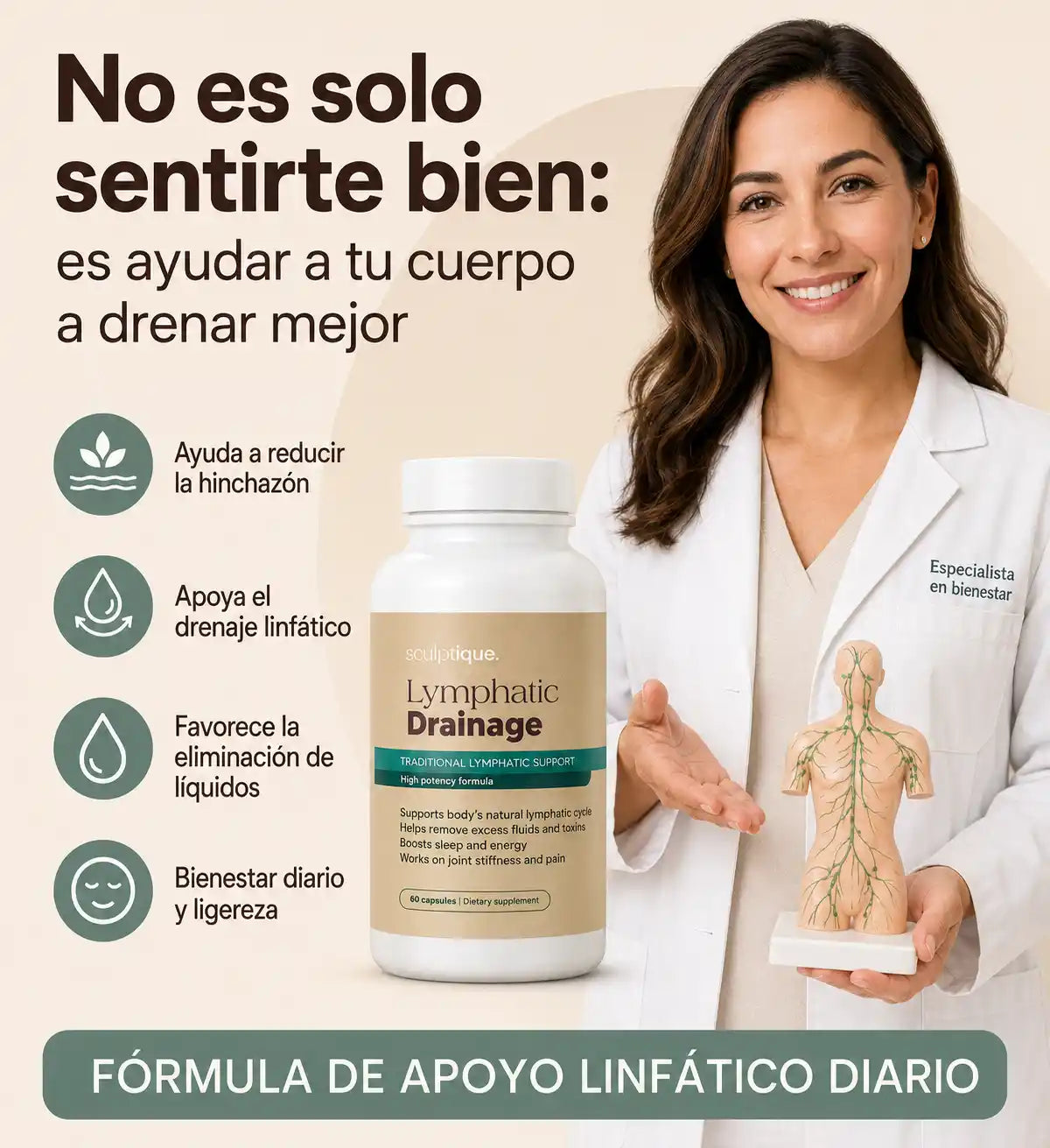 Sculptique Lymphatic Drainage Cápsulas- Nova Market